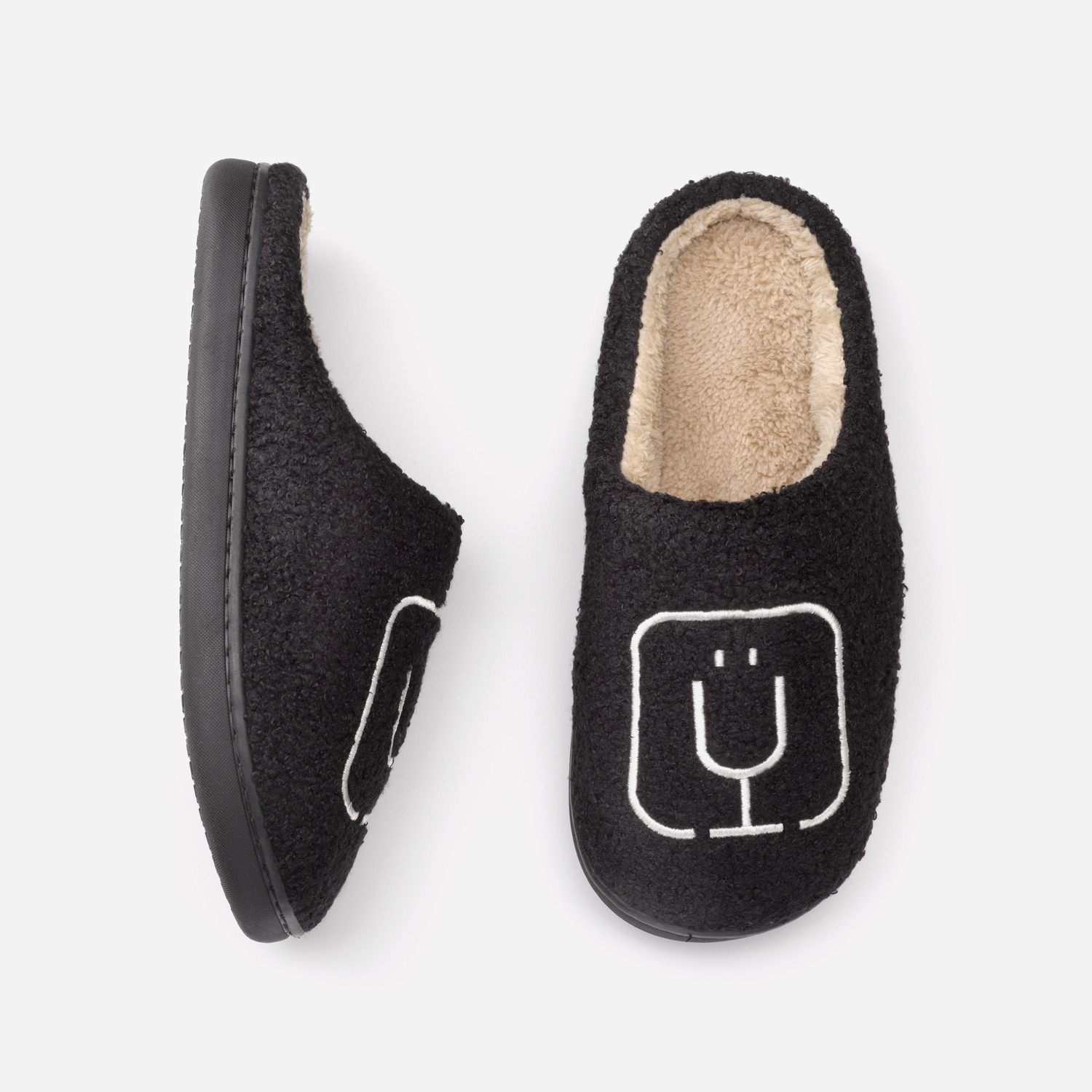 brumate-fuzzy-slippers-black-d6 apparel-slippers-above.png
